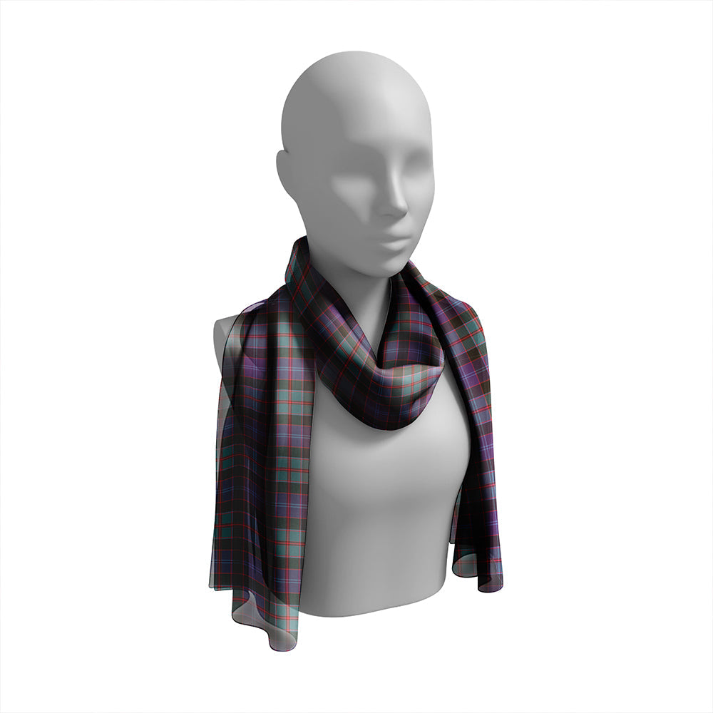 Lochaber Cameron Weathered Tartan Classic Silk Habotai Long Scarf