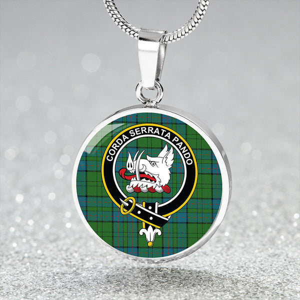 Lockhart Ancient Clan Badge Tartan Classic Circle Necklace