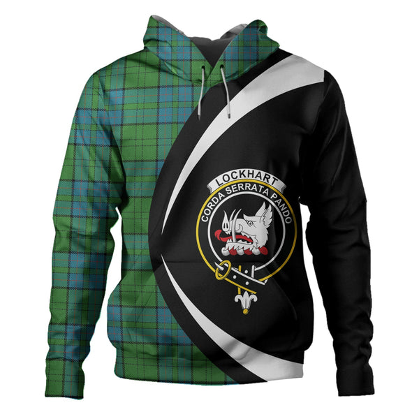 Lockhart Ancient Clan Badge Tartan Hoodie Circle Style