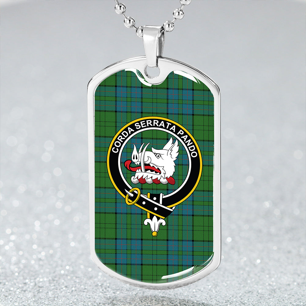 Lockhart Ancient Clan Badge Classic Tartan Dog Tag Necklace