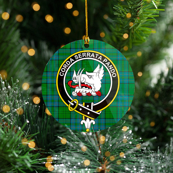 Lockhart Ancient Clan Badge Tartan Plastic Christmas Ornaments