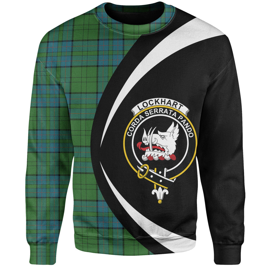 Lockhart Ancient Clan Badge Tartan Sweatshirt Circle Style Personalized