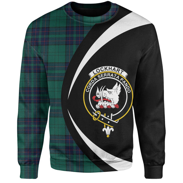 Lockhart Modern Clan Badge Tartan Sweatshirt Circle Style Personalized