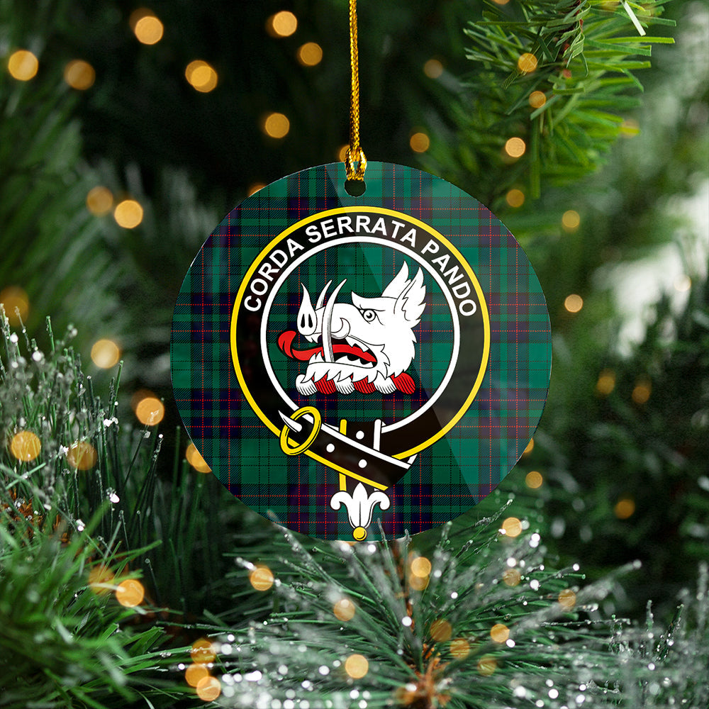 Lockhart Modern Clan Badge Tartan Plastic Christmas Ornaments