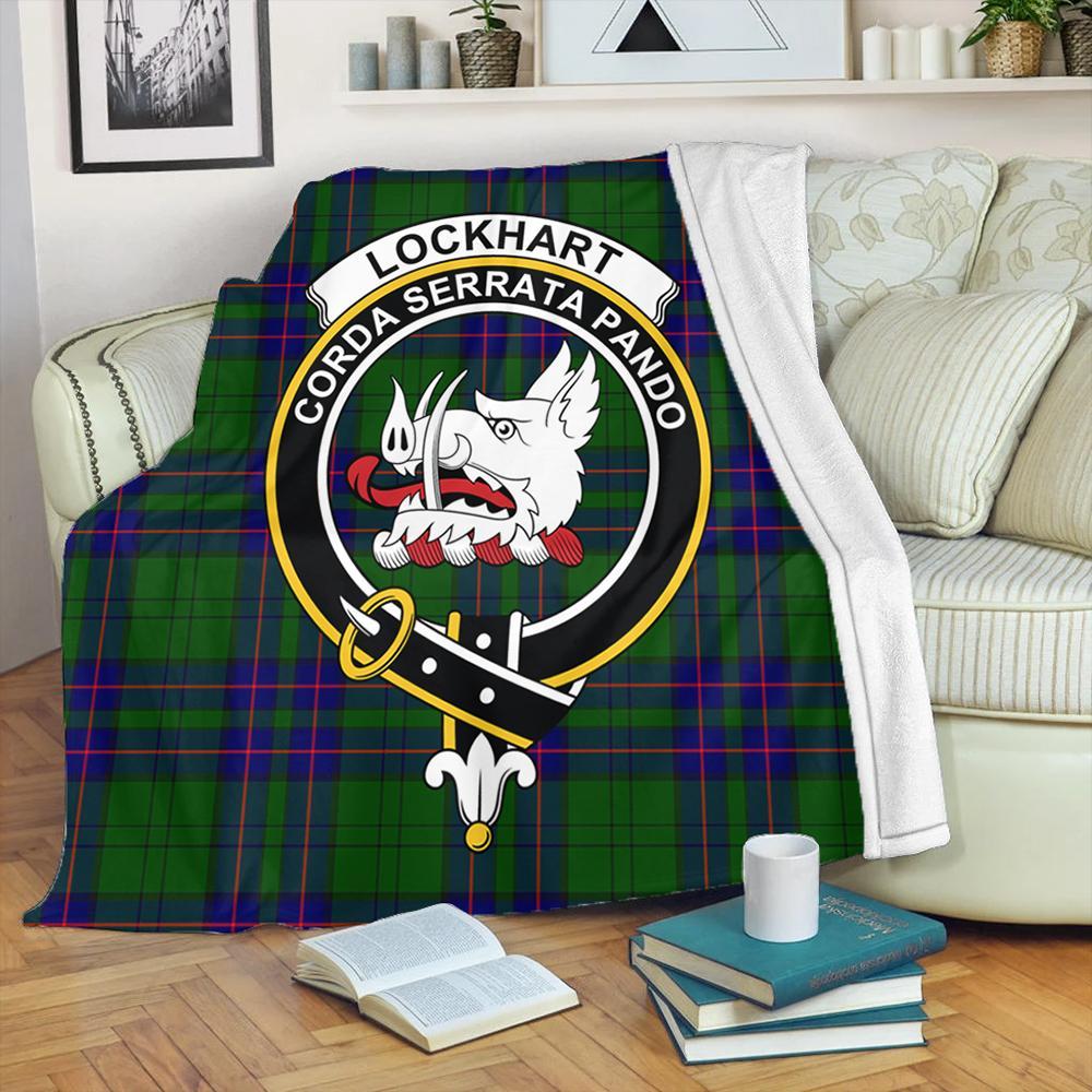 Lockhart Tartan Crest Premium Blanket