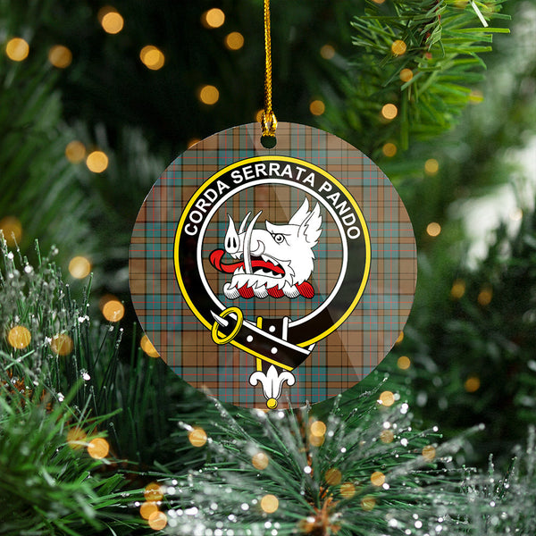 Lockhart Weathered Clan Badge Tartan Plastic Christmas Ornaments