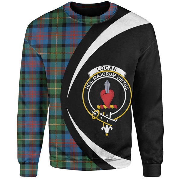 Logan Ancient Clan Badge Tartan Sweatshirt Circle Style Personalized