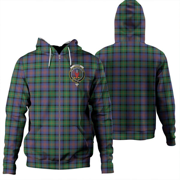 Logan Ancient Tartan Classic Crest Zipper Hoodie