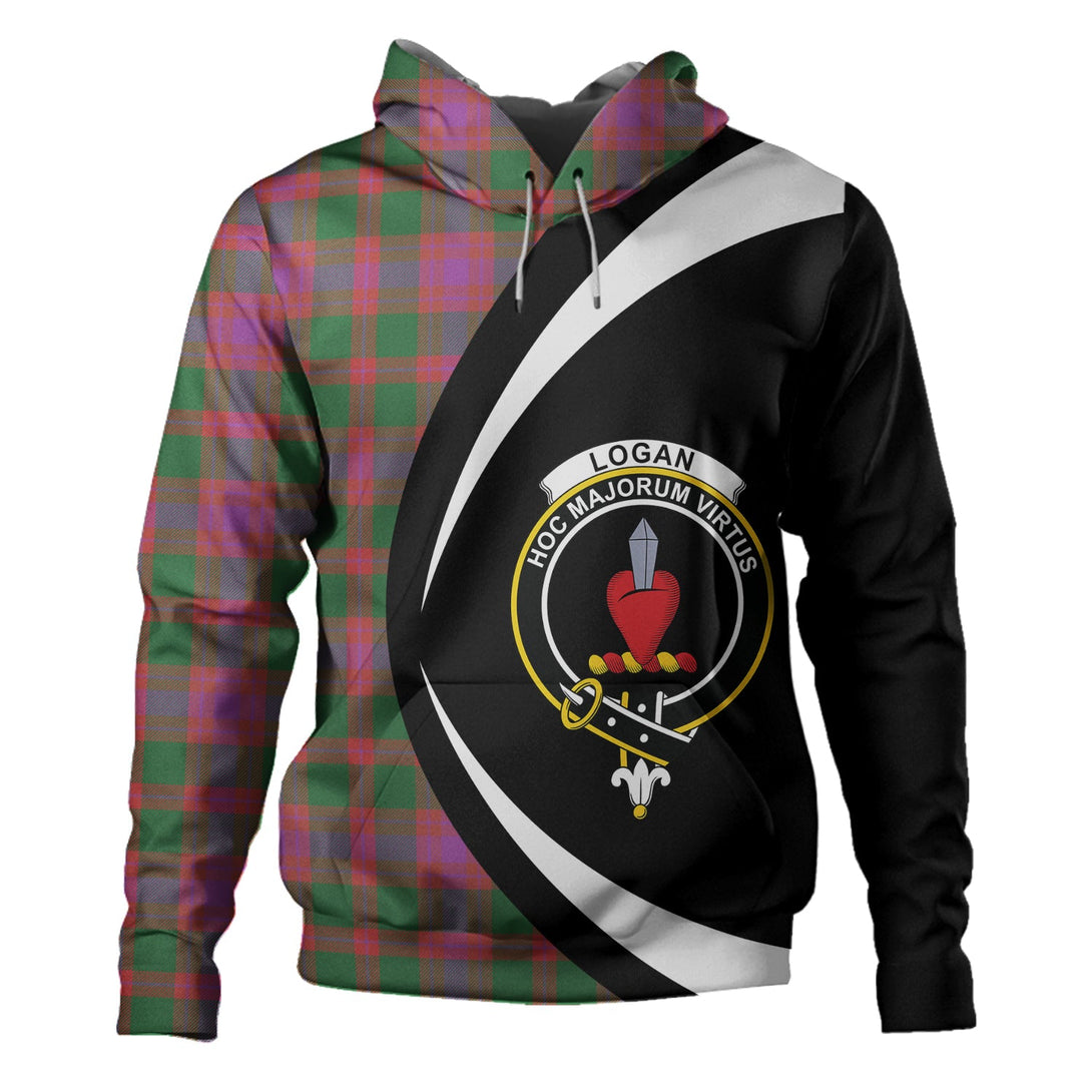 Logan Light Ancient Clan Badge Tartan Hoodie Circle Style