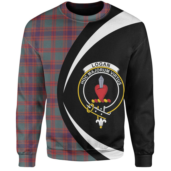 Logan Light Weathered Clan Badge Tartan Sweatshirt Circle Style Personalized