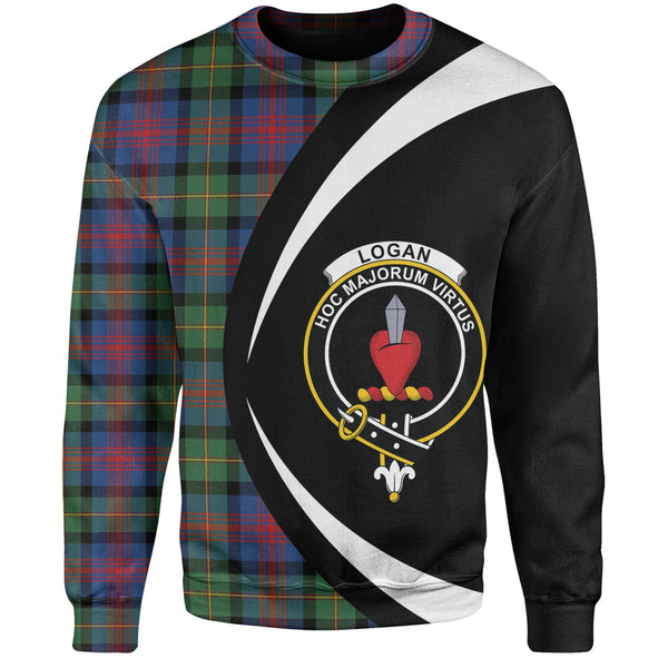 Logan Modern Clan Badge Tartan Sweatshirt Circle Style Personalized