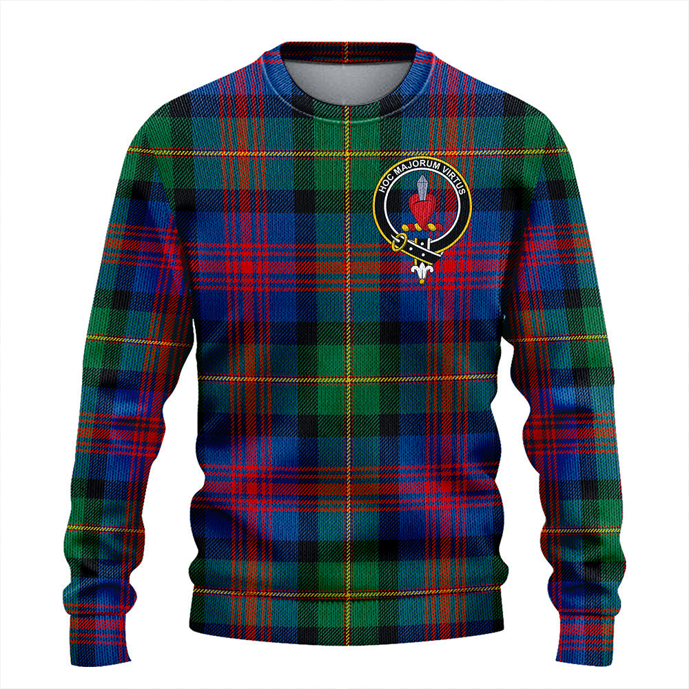 Logan Modern Clan Badge Tartan Knitted Sweater