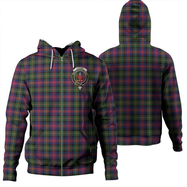 Logan Modern Tartan Classic Crest Zipper Hoodie