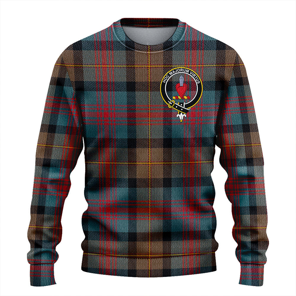 Logan Weathered Clan Badge Tartan Knitted Sweater