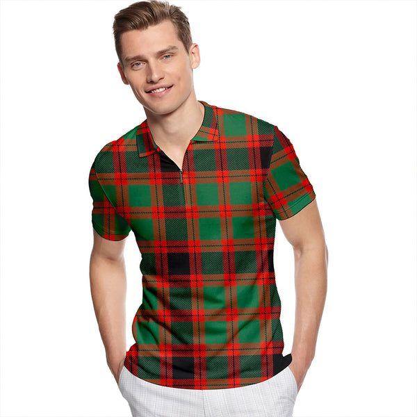 Logan #1 Ancient Tartan Classic Lapel Zip Short Sleeve Polo