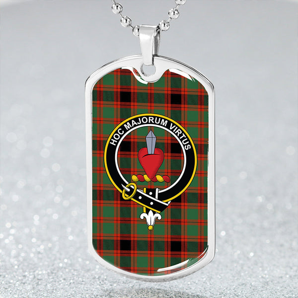 Logan #1 Ancient Clan Badge Classic Tartan Dog Tag Necklace