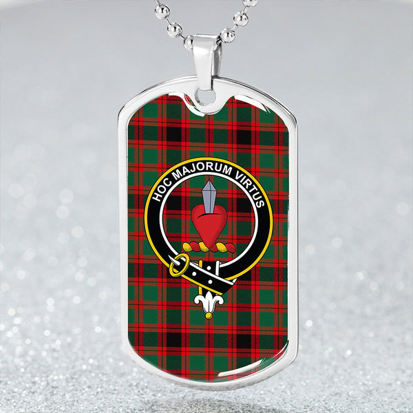 Logan #1 Modern Clan Badge Classic Tartan Dog Tag Necklace