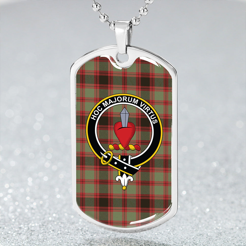 Logan #1 Weathered Clan Badge Classic Tartan Dog Tag Necklace