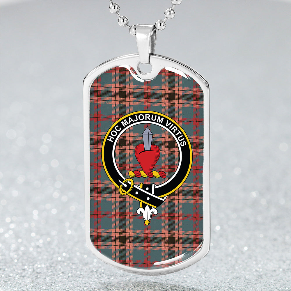 Logan #2 Weathered Clan Badge Classic Tartan Dog Tag Necklace