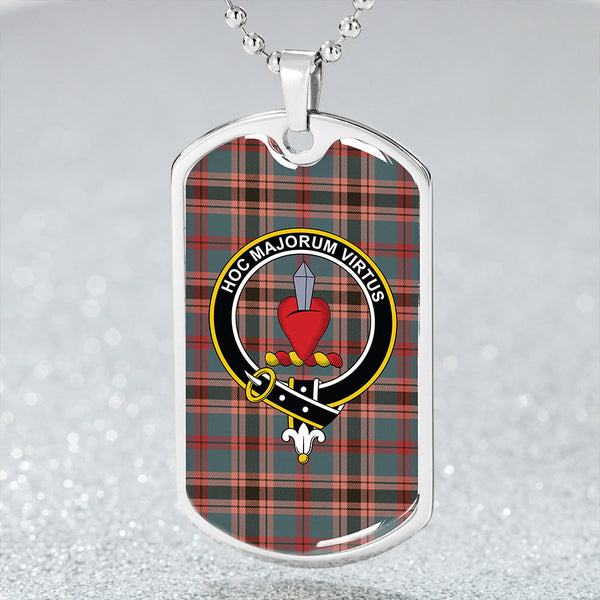 Logan #2 Weathered Clan Badge Classic Tartan Dog Tag Necklace