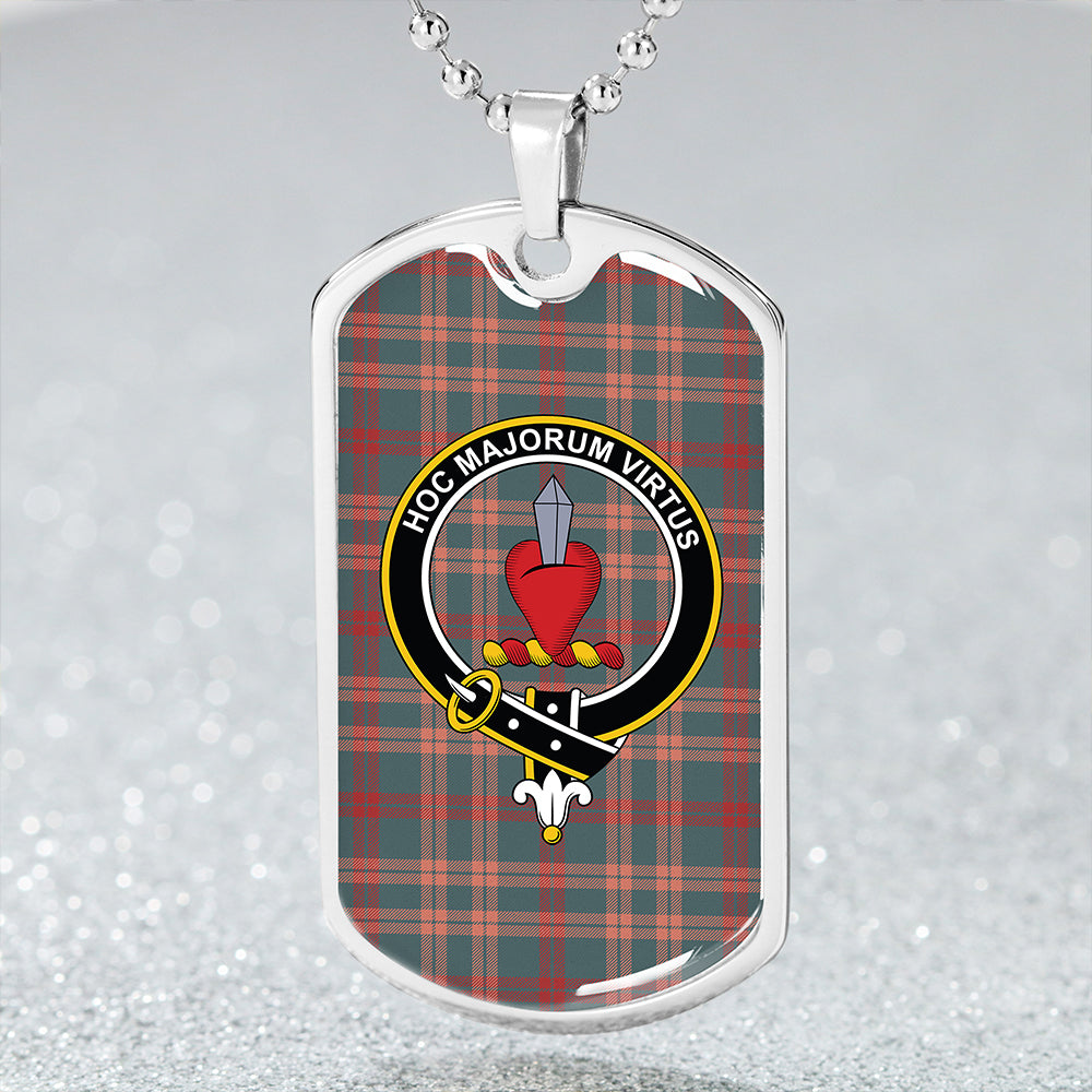 Logan #3 Weathered Clan Badge Classic Tartan Dog Tag Necklace