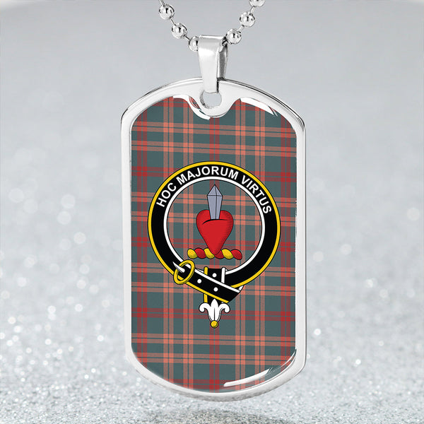 Logan #3 Weathered Clan Badge Classic Tartan Dog Tag Necklace