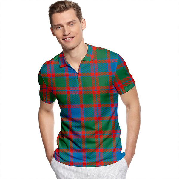 Logan #5 Ancient Tartan Classic Lapel Zip Short Sleeve Polo