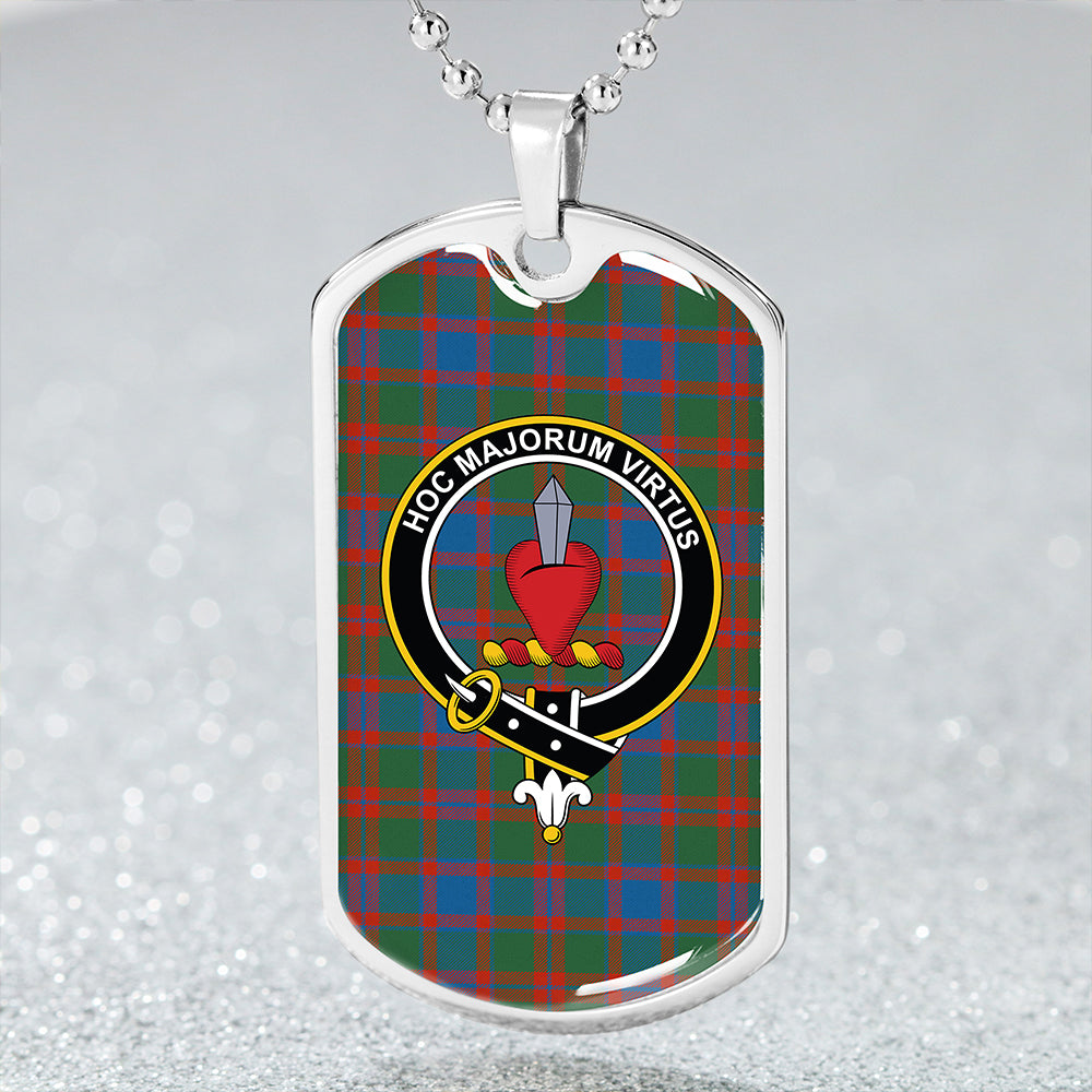 Logan #5 Ancient Clan Badge Classic Tartan Dog Tag Necklace