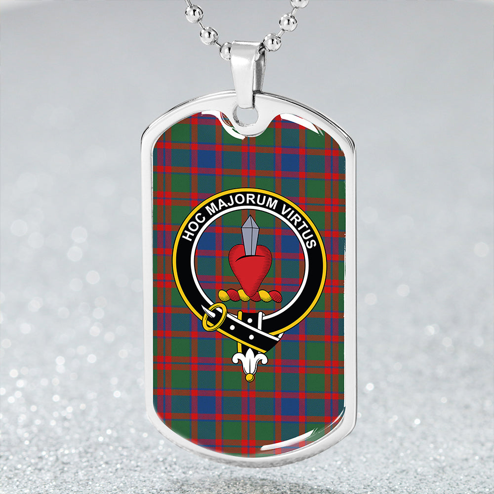 Logan #5 Modern Clan Badge Classic Tartan Dog Tag Necklace