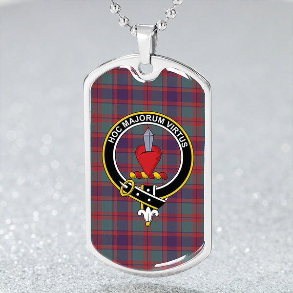 Logan #5 Weathered Clan Badge Classic Tartan Dog Tag Necklace