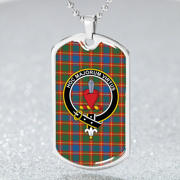 Logan #6 Ancient Clan Badge Classic Tartan Dog Tag Necklace