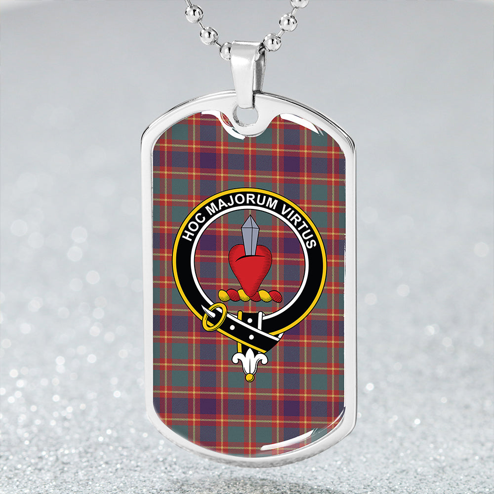 Logan #6 Weathered Clan Badge Classic Tartan Dog Tag Necklace