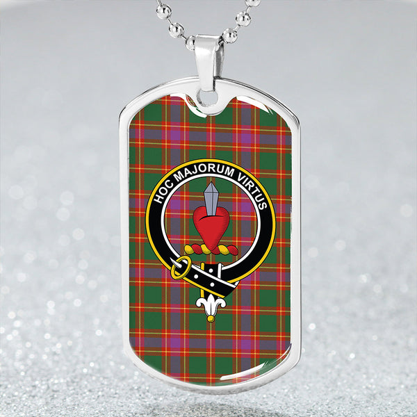 Logan #7 Ancient Clan Badge Classic Tartan Dog Tag Necklace