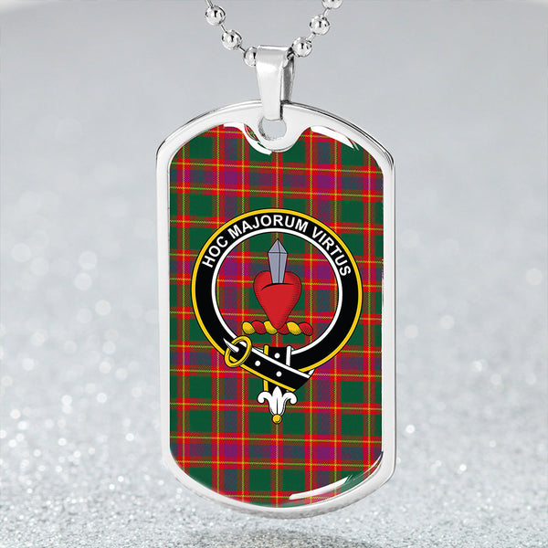 Logan #7 Modern Clan Badge Classic Tartan Dog Tag Necklace