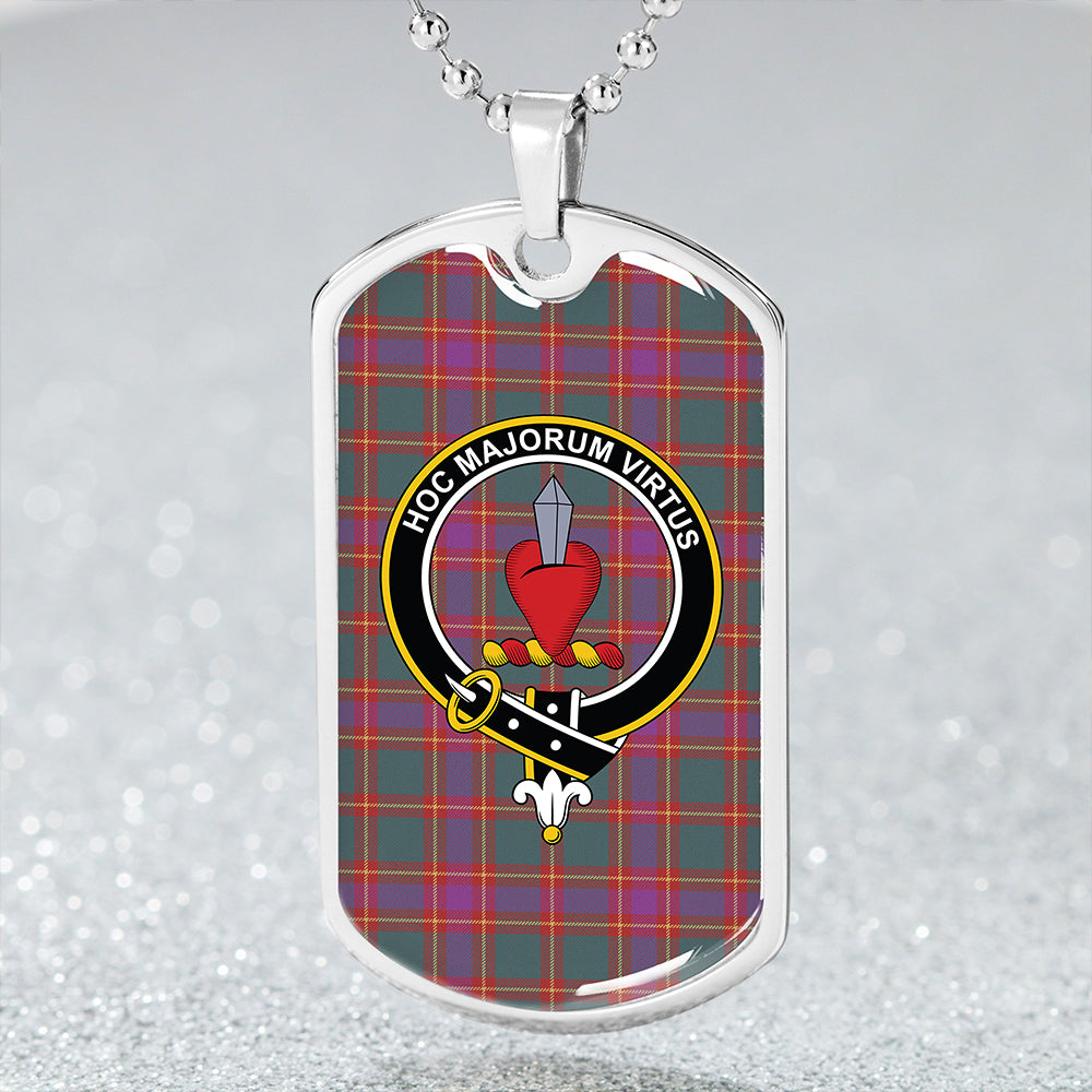 Logan #7 Weathered Clan Badge Classic Tartan Dog Tag Necklace