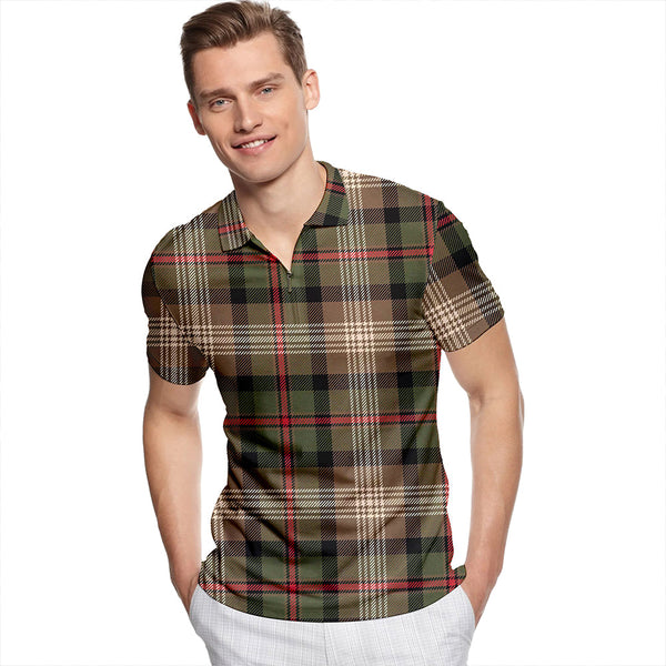 Logan #8 Ancient Tartan Classic Lapel Zip Short Sleeve Polo