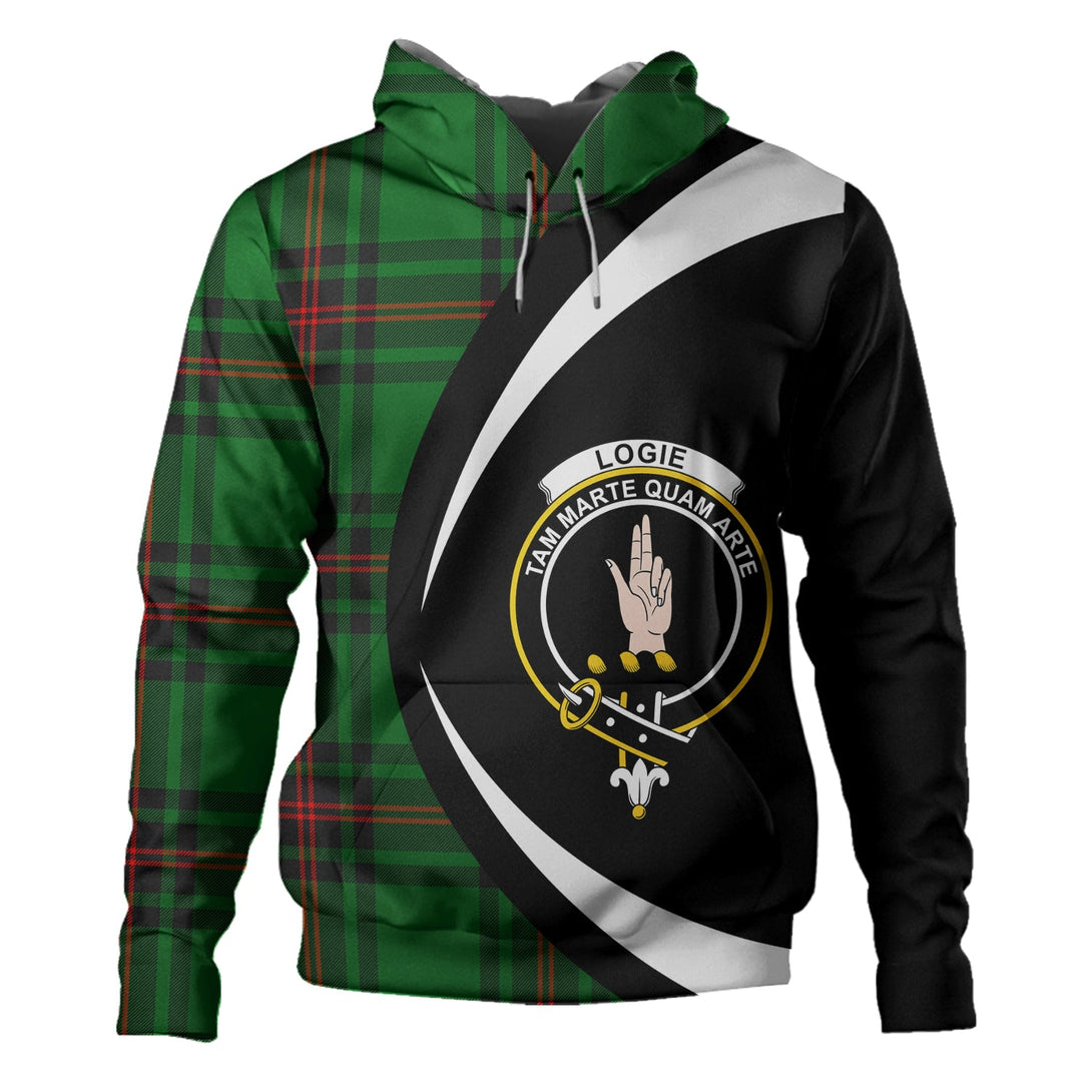 Logie Clan Badge Tartan Hoodie Circle Style