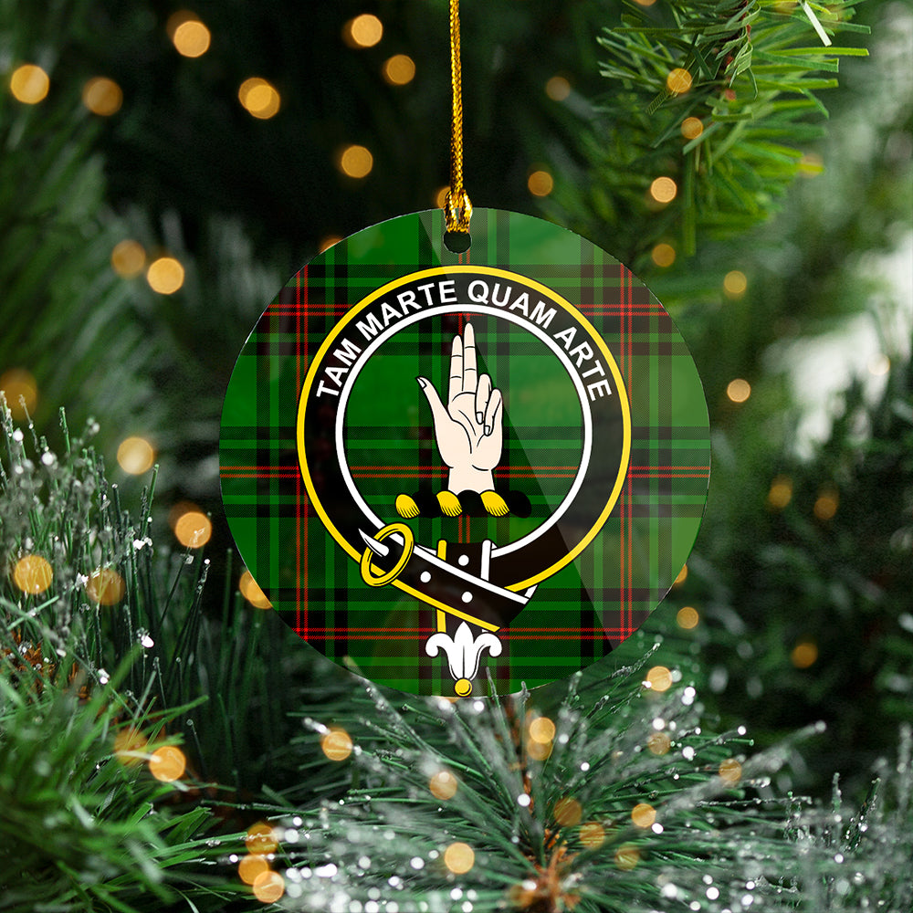 Logie Clan Badge Tartan Plastic Christmas Ornaments