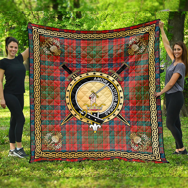 Lumsden Ancient Clan Badge Tartan Premium Quilt Celtic Shield