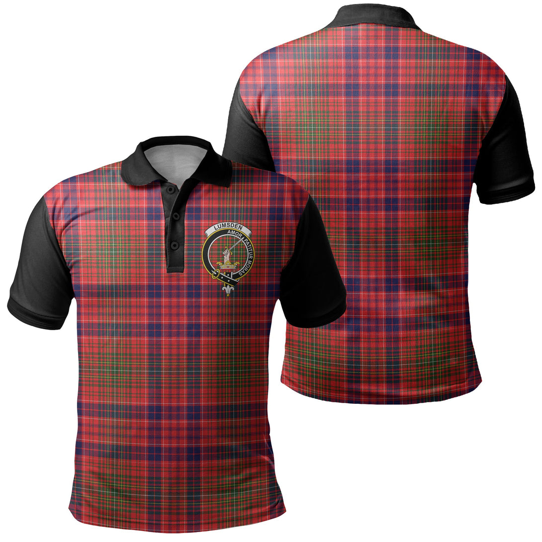 Lumsden Modern Tartan Crest Polo Shirt Black Neck 1 Style