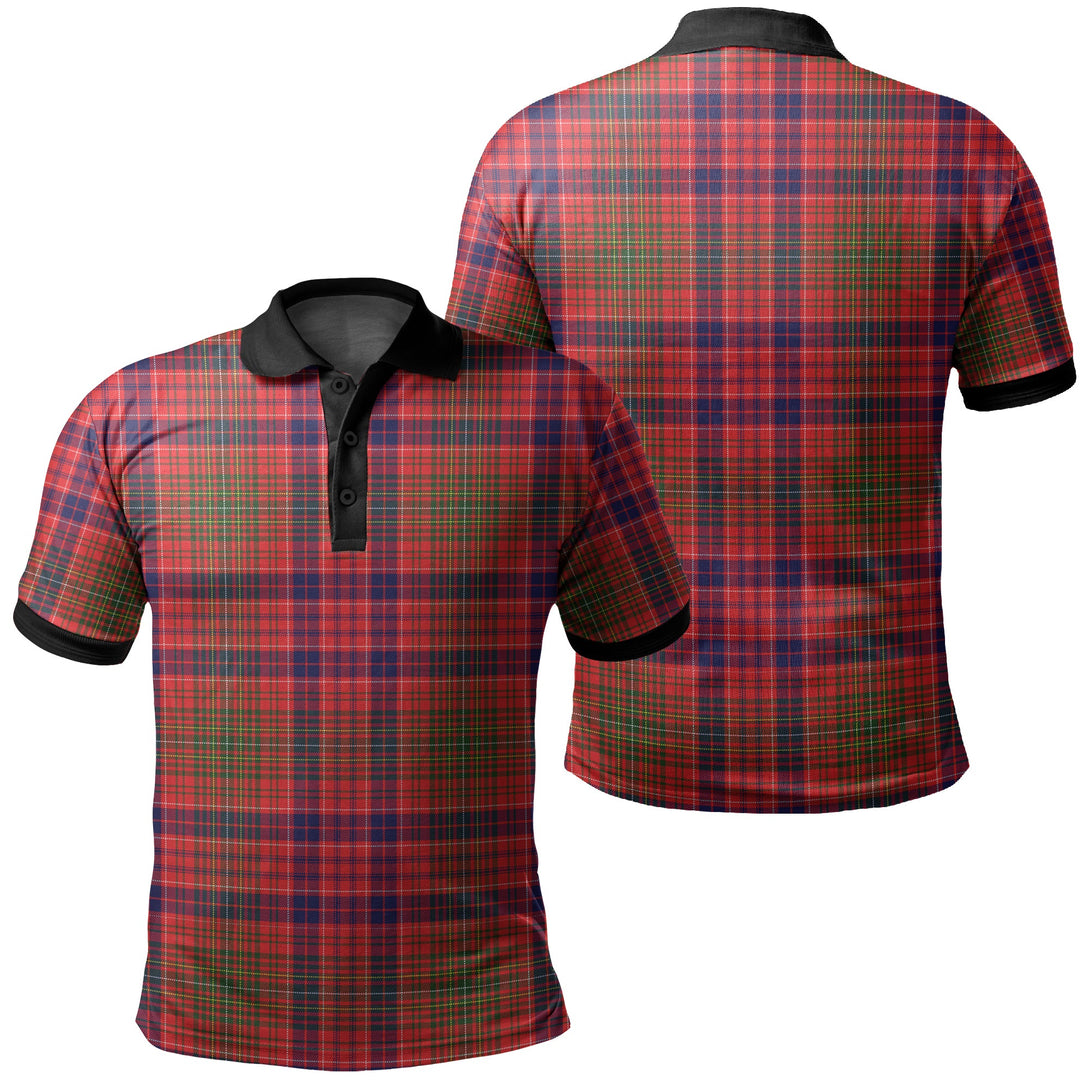 Lumsden Modern Tartan Classic Polo Shirt Black Neck 2 Style