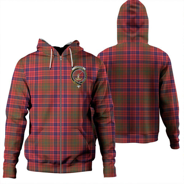 Lumsden Modern Tartan Classic Crest Zipper Hoodie