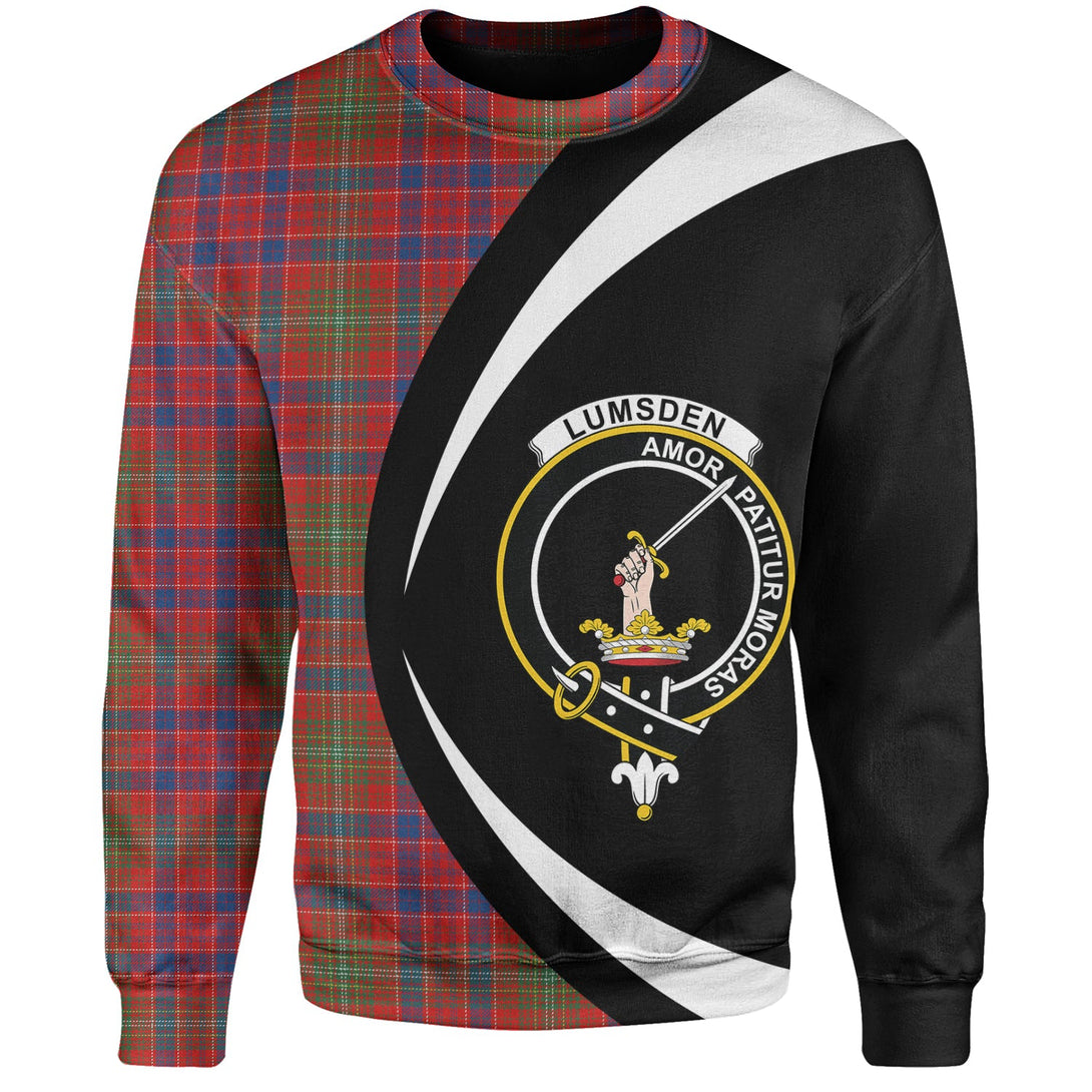 Lumsden Modern Clan Badge Tartan Sweatshirt Circle Style Personalized