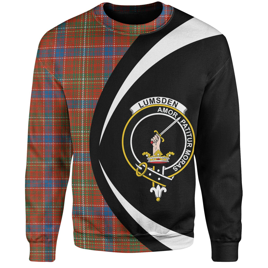 Lumsden Waistcoat Ancient Clan Badge Tartan Sweatshirt Circle Style Personalized