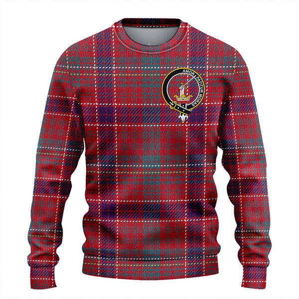 Lumsden Waistcoat Weathered Clan Badge Tartan Knitted Sweater