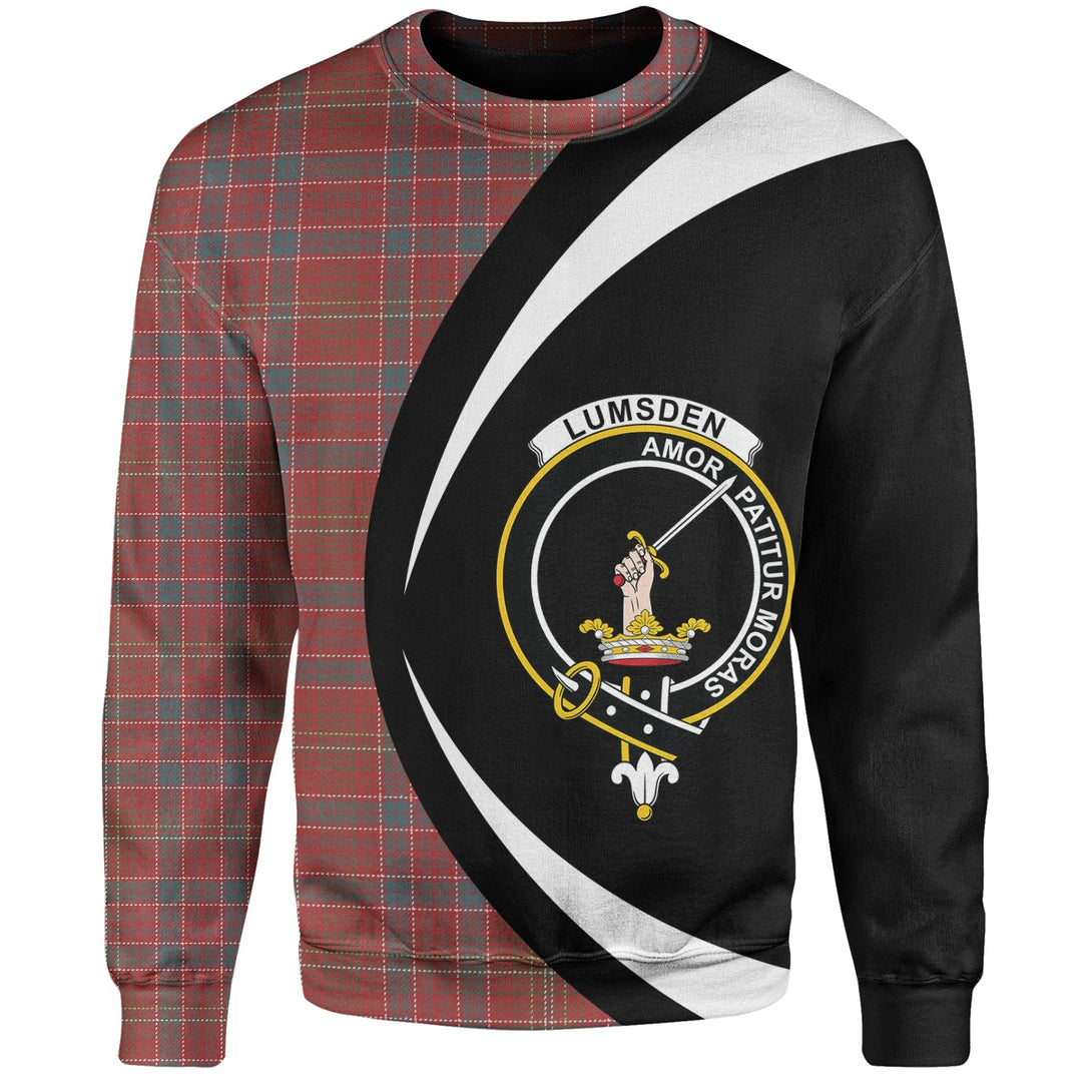 Lumsden Weathered Clan Badge Tartan Sweatshirt Circle Style Personalized