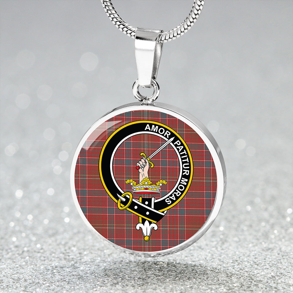 Lumsden Weathered Clan Badge Tartan Classic Circle Necklace