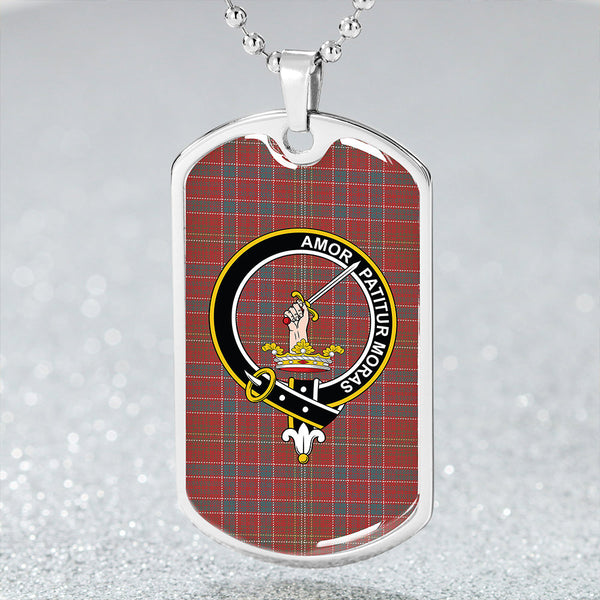 Lumsden Weathered Clan Badge Classic Tartan Dog Tag Necklace