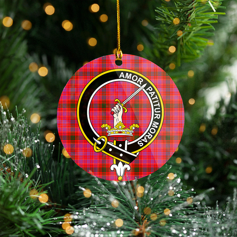 Lumsden of Clova Modern Clan Badge Tartan Plastic Christmas Ornaments