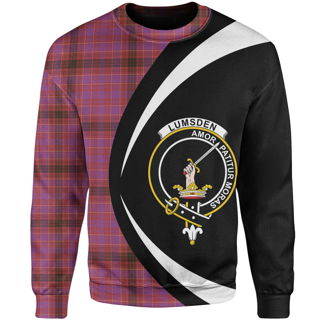 Lumsden of Clova Weathered Clan Badge Tartan Sweatshirt Circle Style Personalized